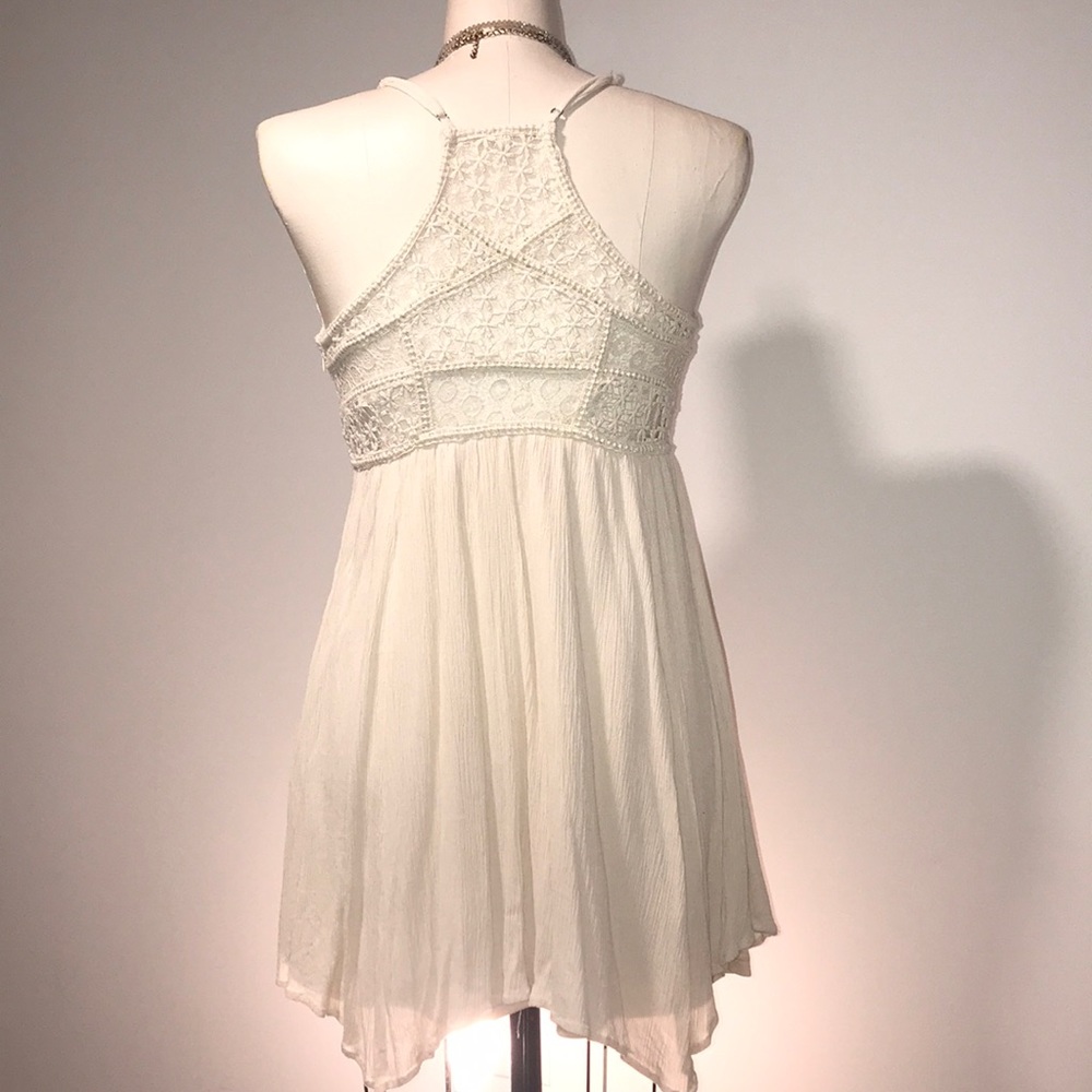 Boho Cream Crochet Spaghetti Strap Dress ▪️ sz M - Picture 4 of 7